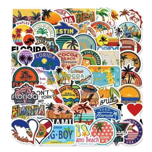 50 Assorted Florida Stickers - Picture 4 of 7